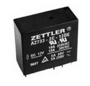 穴を通したAZ733-2C-12D ZETTLERの電気機械リレーDPDT 10A 12VDC 650Ohm